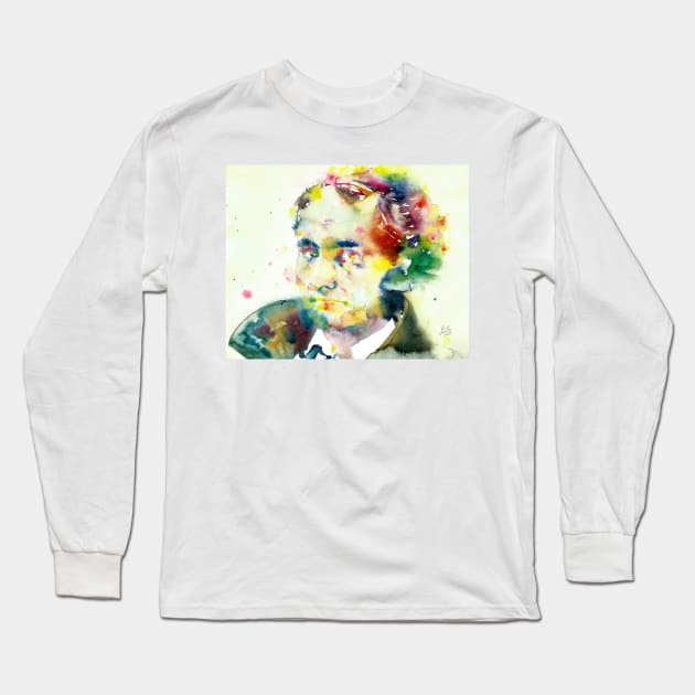 CHARLES BAUDELAIRE - watercolor portrait .4 Long Sleeve T-Shirt by lautir